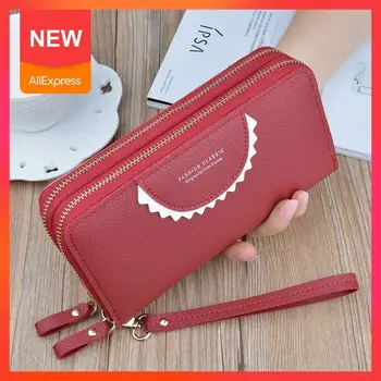 

2020 New Double Zipper Hand Bag Wallet Ladies Long Casual Fashion Large Capacity Wallets Mobile Phone Pouch Handbag Women Purse