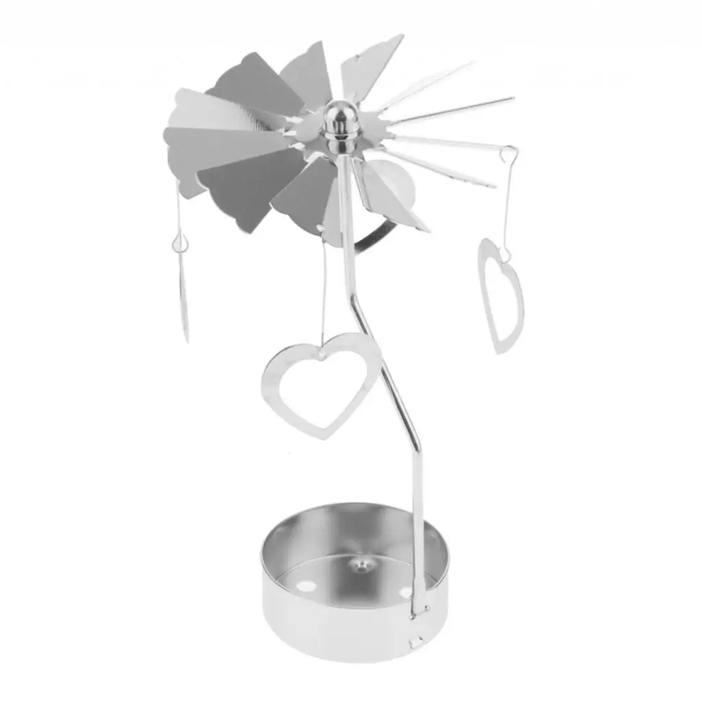 1x Tea Light Candle Holder Silver Rotating Style Candlestick Xmas Decor 1x Tea Light Candle Holder Silver Rotating Style Candlestick Xmas Decor