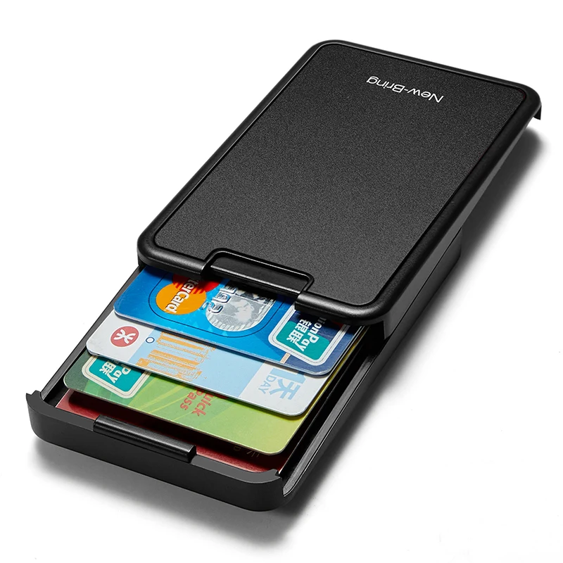 RFID Blocking wallet Sliding Card Holder Plastic Card Money Purse Carbon Fiber For Men Women