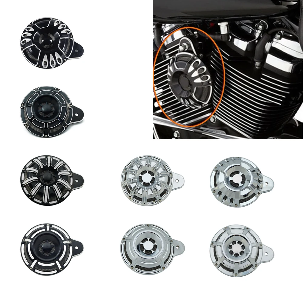 Motorcycle Black Horn Cover Horns Assembly For Harley Big Twin Touring