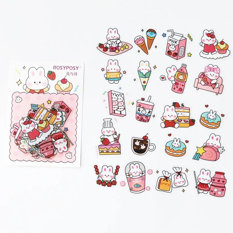 Imagen de 40PCS /Bag Kawaii Ice Cream Cake Rabbit Adhesive Sticker DIY Craft Notebook Computer Decoration
