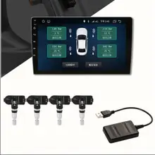 Auto TPMS USB Tire Pressure Monitoring System Für Android Auto DVD Player 4 Sensoren Alarm Reifen Temperatur