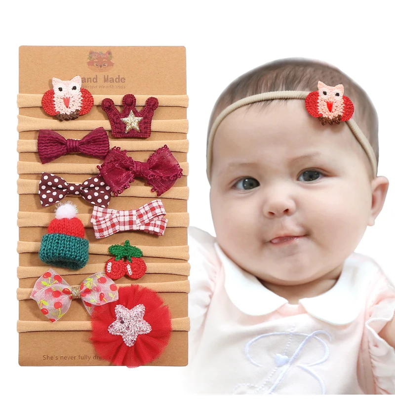 

10pcs/lot Fashion Cute Children No Trace Hairband Newborn Shooting Photo Fashion Bow Headbands Hair Accessories