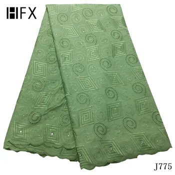 

HFX 2019 Swiss Voile Lace In Switzerland High Quality African Cotton Lace Fabric With Stone For Nigerian Every Dress Party Y775