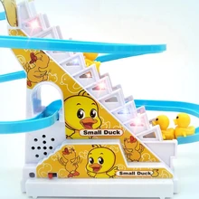  Electric Duck Climbing Stairs Toy For Children Parent-Child Puzzle Roller Coaster Toy Kids Funny Birthday Gift Dropshipping 