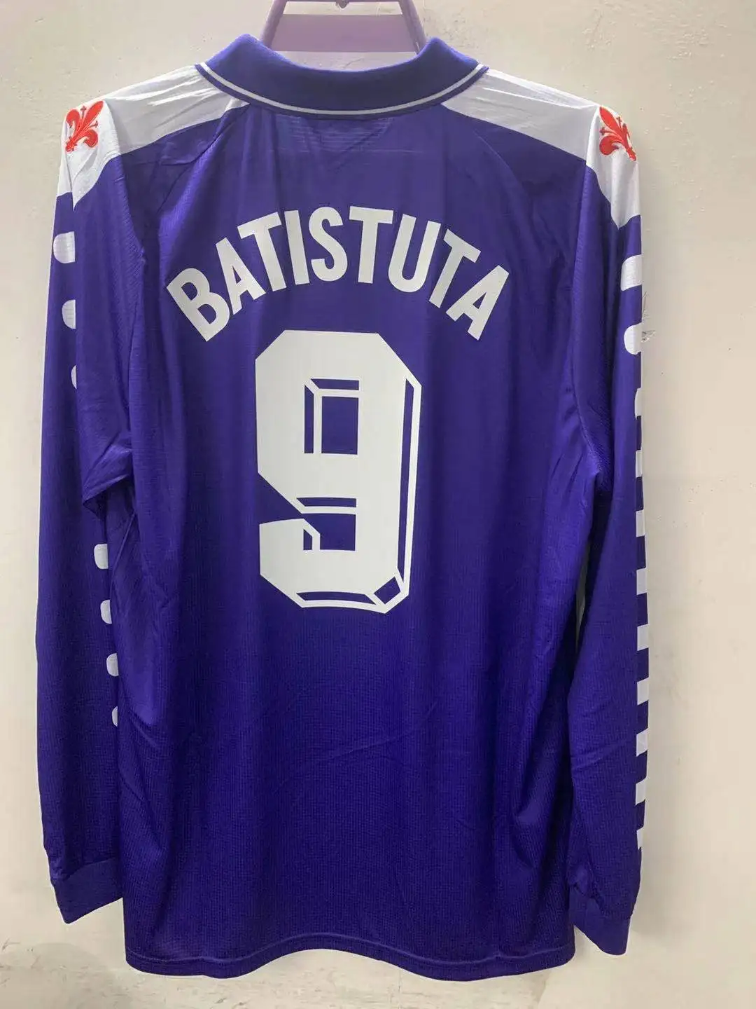 Trikot Maglia-camisetas Retro 98 99 Batistuta Rui Costa para hombre, camisetas clásicas de manga larga 1998 1999