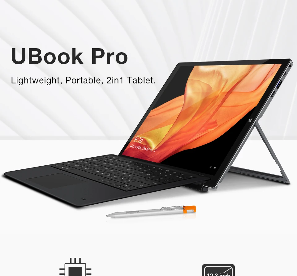 CHUWI UBook Pro Intel M3 8100Y Windows 10 планшетный ПК 12,3 дюймов ips экран 8 Гб 256 ГБ двухдиапазонный 2,4G/5G Wifi с подсветкой клавиатуры