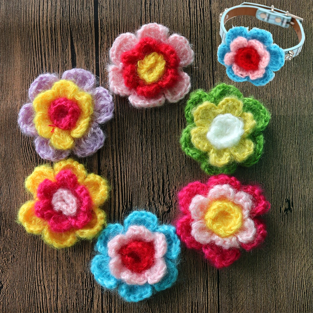 

10 Pcs Pet Dog Collar Accessories Flower Style Puppy Dog Cat Collar Charms DIY Personalized Pet Accessories Dog Collar Bow Ties