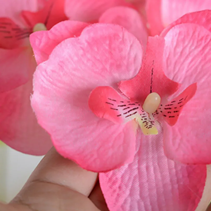 Горячая Распродажа, Орхидея фаленопсис, шелк, настоящий цветок, белый искусственный цветок, свадебные цветы, орхидеи, Цветочный, для рождественской вечеринки, дешево