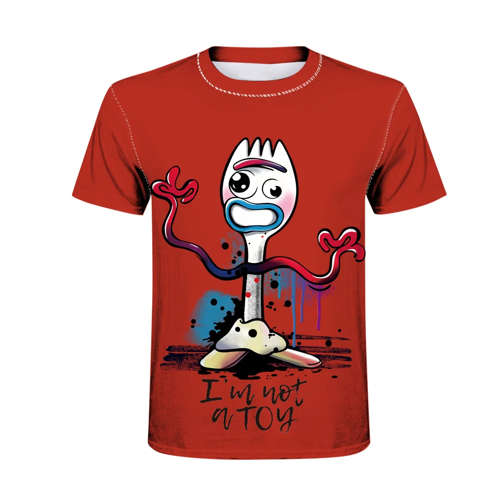 

2020 3D Short Sleeve Forky Movie New Toy Story 4 Walking Toy 3D Cartoon Hip Hop Harajuku Casual Summer Color Diversity Top