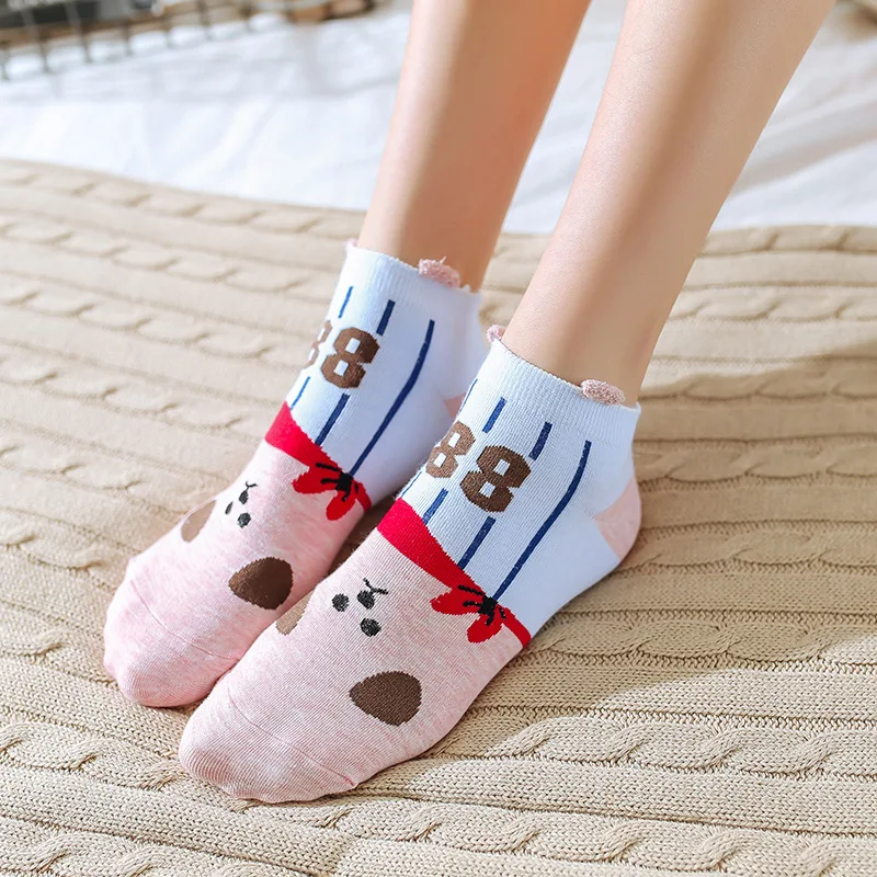 Fast Shipping 2020 Hot Sale 5 Pairs Slipper Invisible Cartoon Women's Short Socks Cotton No Show Socks For Women