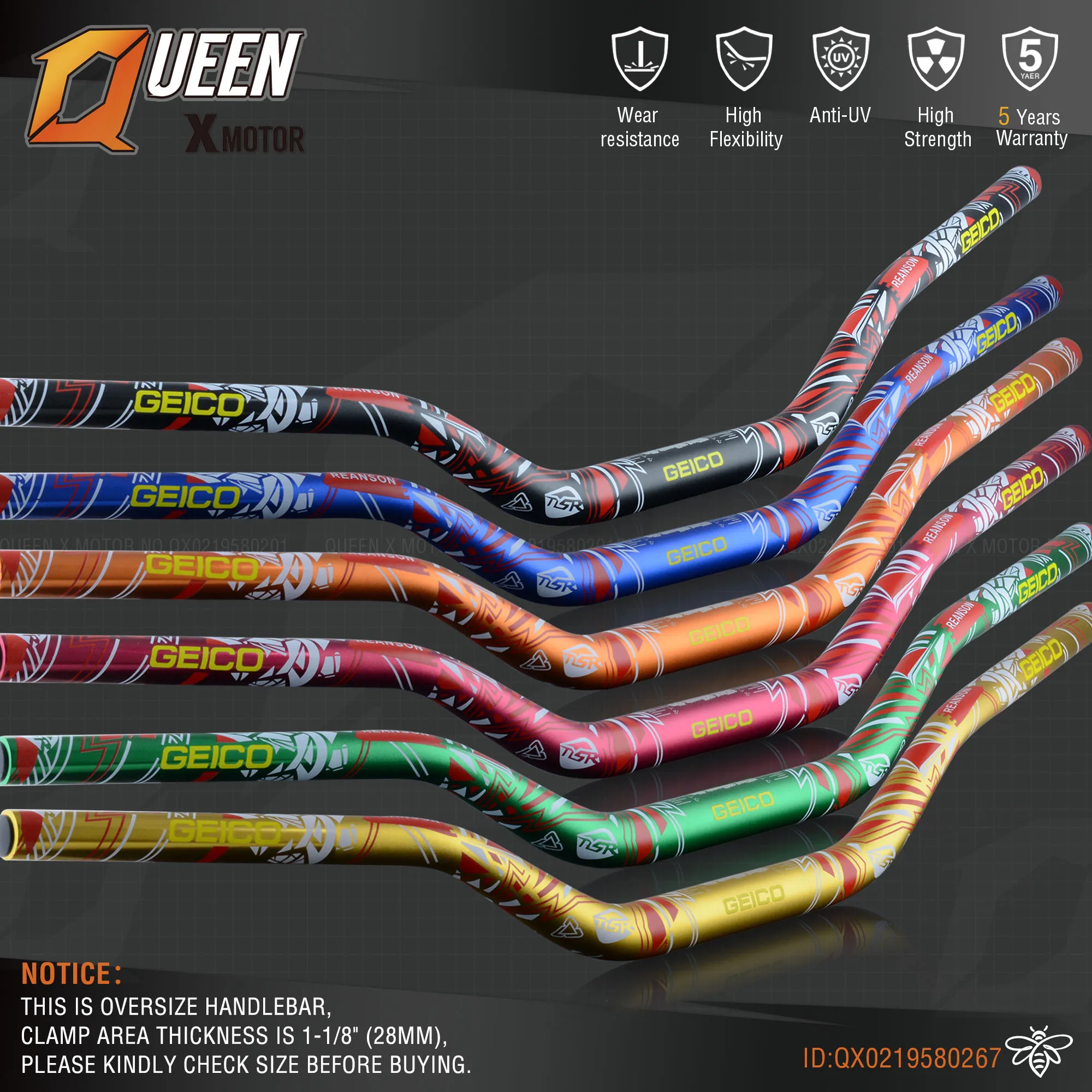 Серая алюминиевая 28 мм 1-1/" Руль для moto rcycle moto MX CR CRF CRM XR YZ YZF WR WRF DR DRX RM РМЗ EX 85 125 200 250 400 650