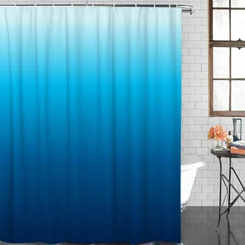 

Sea Blue Gradient Summer Shower Curtain Waterproof Bathroom Curtain Polyester Bath Curtain Home Decor