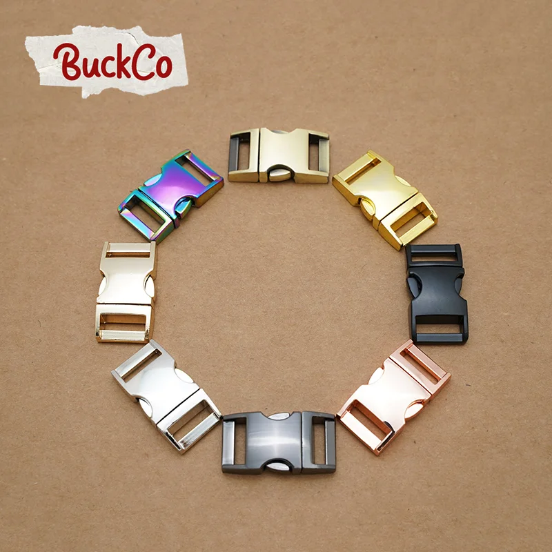 

20pcs/lot Side release metal buckle kirsite DIY dog collars accessory durable security lock 15mm webbing strapping 8 kinds