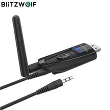 BlitzWolf BW-BR1 Pro taşınabilir bluetooth V5.0 USB kablosuz ses ve Video alıcısı verici 2 in 1 adaptörü PC TV için laptop Tra