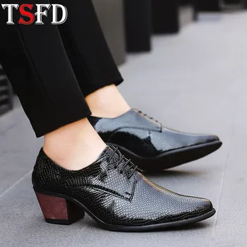 

Fashion Men's Leather Shoes Comfortable Men's Sneakers Breathable Men Casual Shoes Pointed Office Shoes Black Slip-on Heels Y13