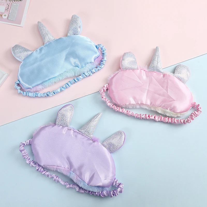 Student-Unicorn-Eye-Band-Kids-Cartoon-Plush-Eye-Blindfold-Fur-Unicorn-Sleeping-Mask-Travel-Color-Women (2)