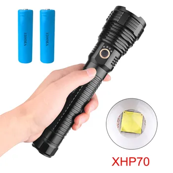 

XHP70 Powerful LED Flashlight USB Charging Display Waterproof Torch Light With 18650 Battery Outdoors Led Flash Light