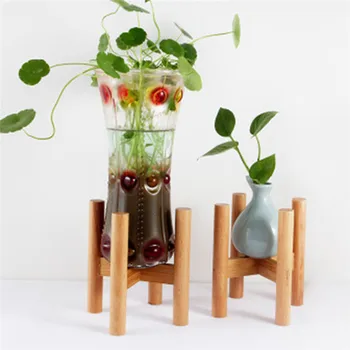 

Durable Wood Planter Pot Trays Flower Pot Rack Strong Free Standing Bonsai Holder Home Garden Indoor Display Plant Stand Shelf
