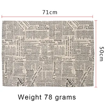 

Hot Vintage Style Placemats Soft Fabric Letters Printed Napkins Table Mats for Home Kitchen Decoration PLD