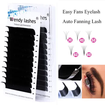 

10pcs Fanned Eyelash Extension Russian Volume Fan Faux Mink Lashes Extension de cils Easy Fan Individual Makeup Tools