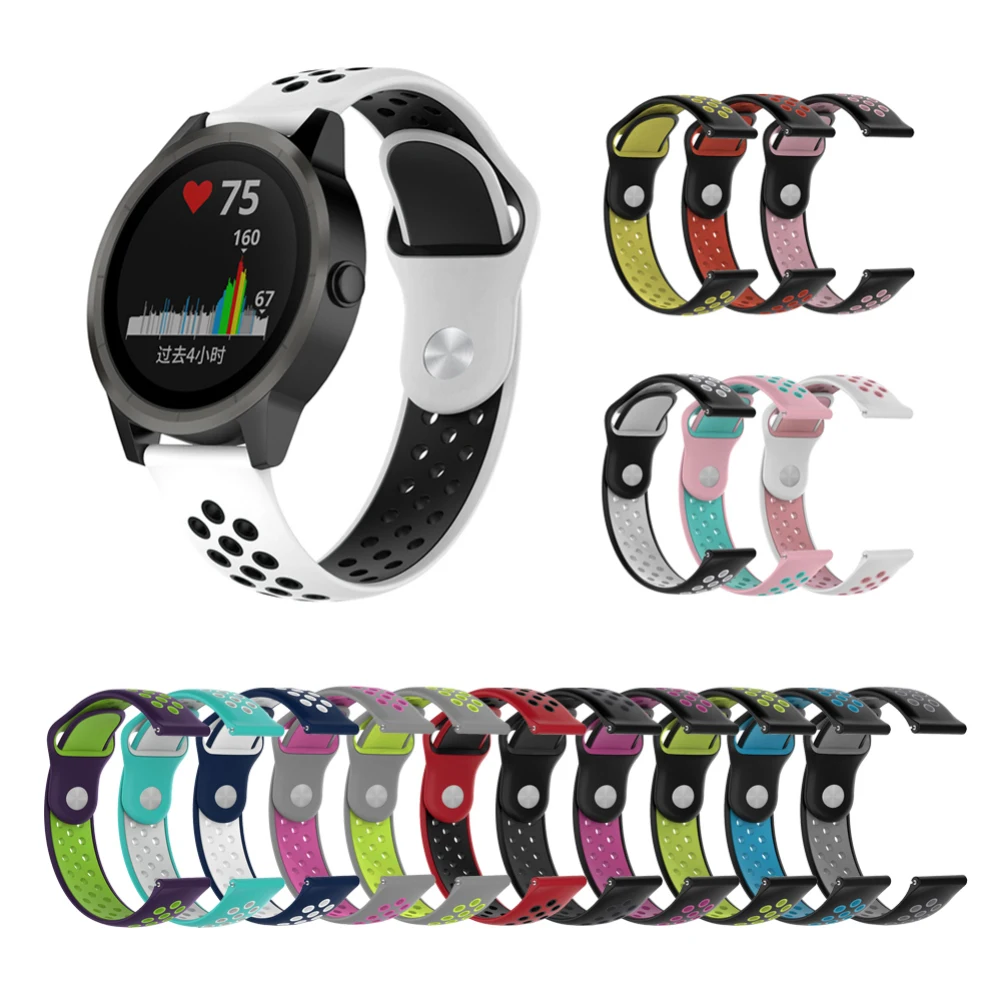 

New for Garmin Vivoactive3 HR Music Forerunner245M Two-color Rubber Strap 20MM Wristband Watch Bracelet Smartwatch Accessories