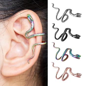 

1PC Snake Fake Earring Clips Without Piercing Punk Non Pierced Clip Earrings Ear Cuffs for Women Men Jewelry
