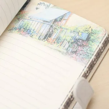 

1pc Hand-Painted Multi-color Illustration Blank Notebook Magnetic Buckle Hardcover Hand Book Students Hardfacing Journal Land