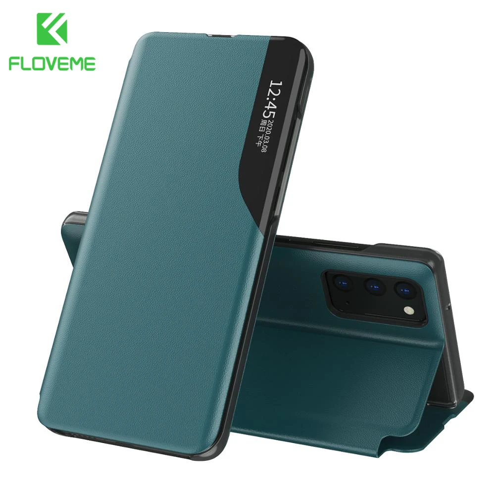 Умный зеркальный флип-чехол FLOVEME из искусственной кожи для Samsung Galaxy A51 A71 S20 S10 S9 S8 Plus