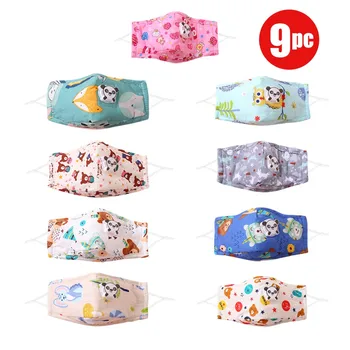 

9PC Children Outdoor Mouth Mask Washable Reuse Face Mask Cotton Protection Mask mascarillas reutilizables lavables