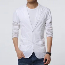 White Solid Slim Mens Blazers Casual England Style Fashion Men Fitted Blazer Plus Size Autumn Spring Office Suit Jacket