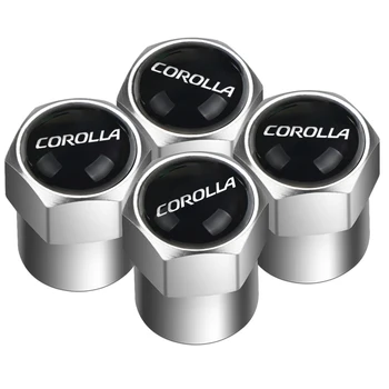 

4pcs Aluminum alloy Emblem Car Tire Valve Cap Tyre Air Stems Caps for Toyota Corolla Car styling Accessories
