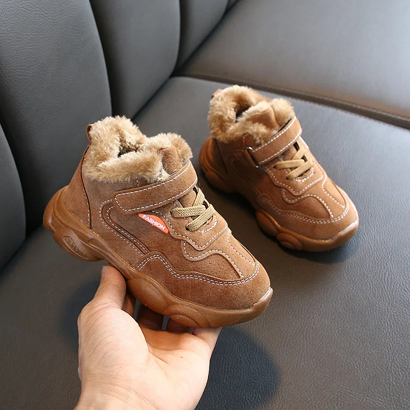 

Korean-style Children Sports Shoes 2019 Autumn And Winter New Style Online Celebrity plus Velvet Warm Dad Shoes Men And Women Ch