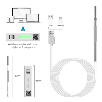 

Waterproof Comfortable Wearing Soft and Skin-Friendly Ear Protection V9 Wifi Ear Otoscope HD1080P Suitable for Mouth, Os,Teeth