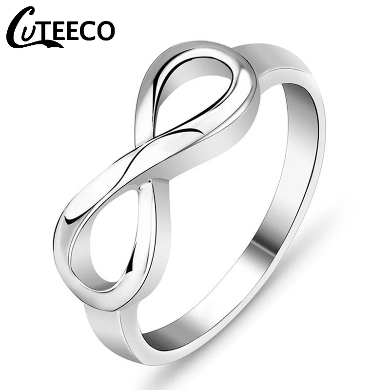 Cuteeco серебряное кольцо бесконечность Вечность шармы лучший друг подарок