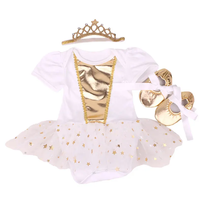 Комплект одежды для маленьких девочек на 1 день рождения из 3 предметов, костюмы звезды детские комбинезоны комплекты с юбкой-пачкой и повязкой на голову