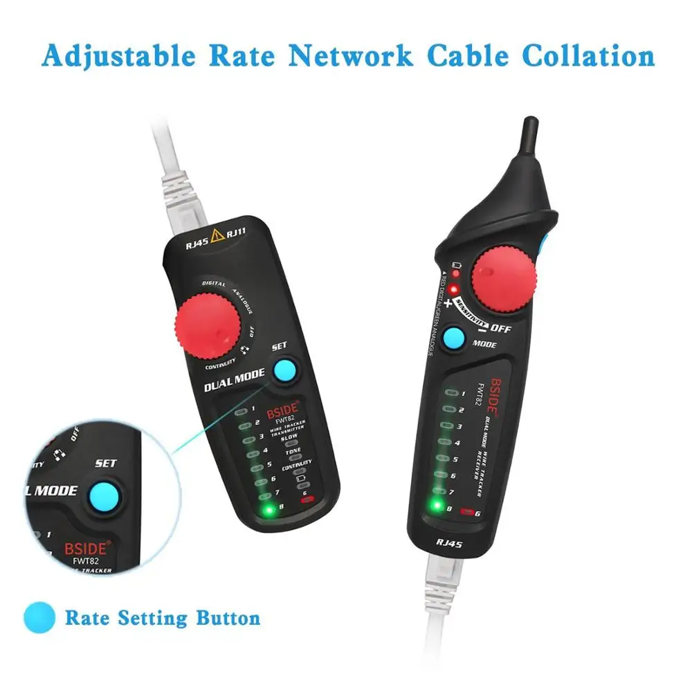 Тестер сетевого кабеля BSIDE FWT82 81 RJ45 RJ11 телефонный Тонер Ethernet LAN трассировщик