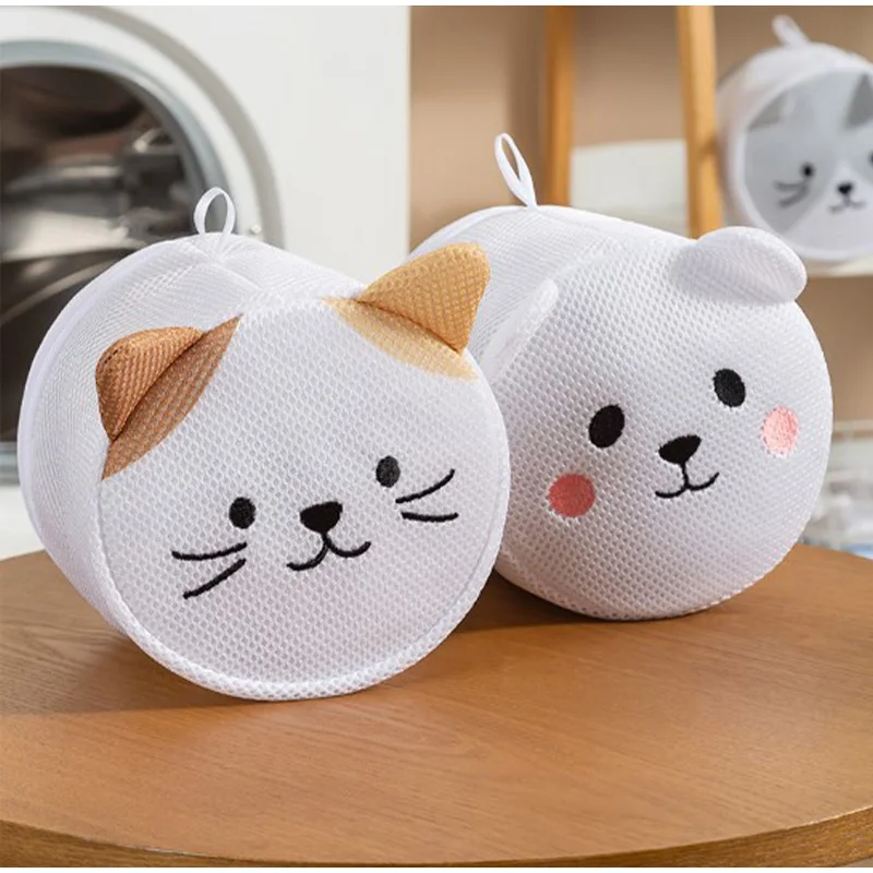 2/4Pcs Laundry Bra Storage Bags Washing Machine Cartoon Print Bra Anti-deformation Underwear Protect Mesh Zipper Bag Organizer