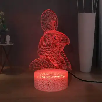 

Free Shipping 3D Optical Pharaoh LED Night Light Creative Home Decor Patron Saint Of Pharaoh Table Lamp Cobra Eagle Multicolor