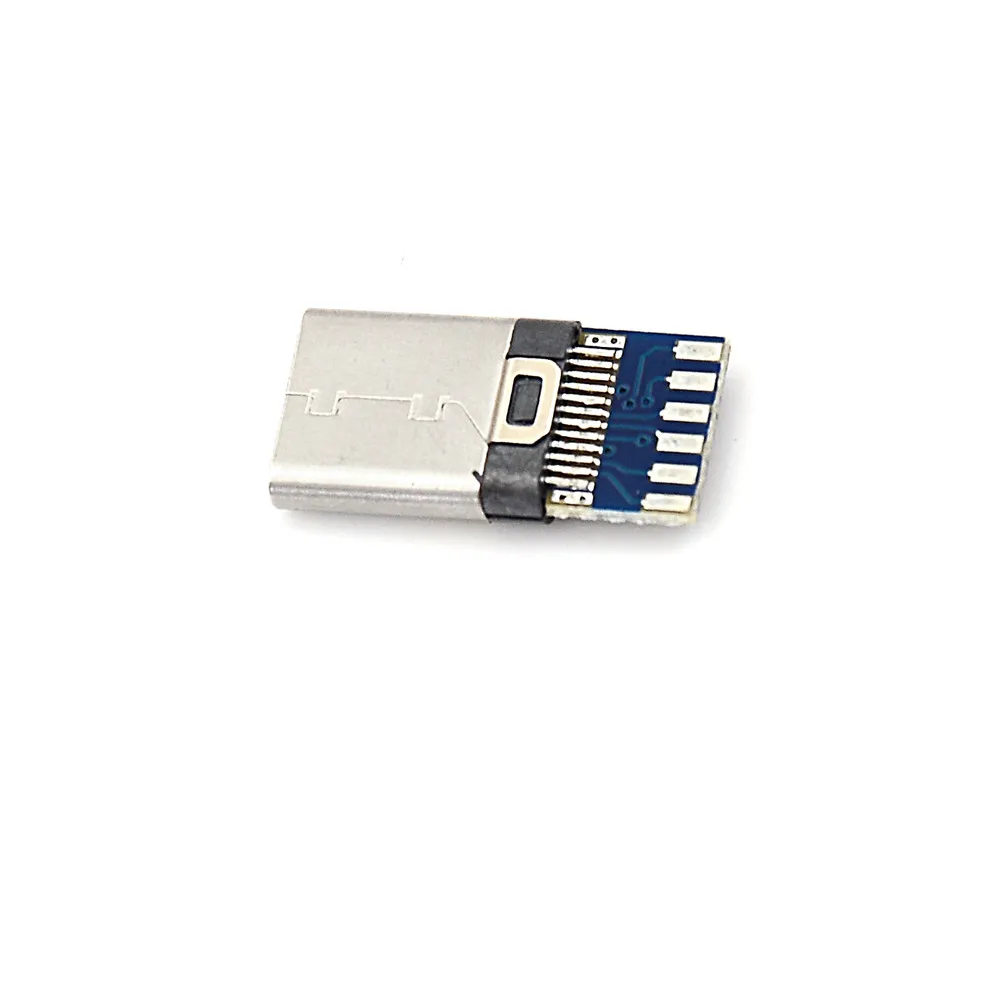 

2pcs USB 3.1 Type C Male DIY Solder Cable Plug Socket Attached PC Board SMT