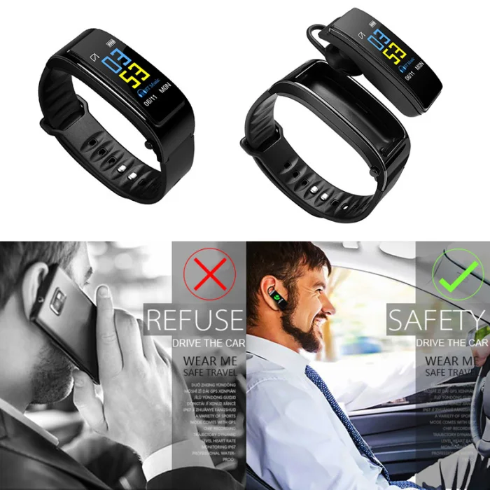 Смарт-браслет 2 в 1 с Bluetooth наушником, пульсометр, спортивные часы 999