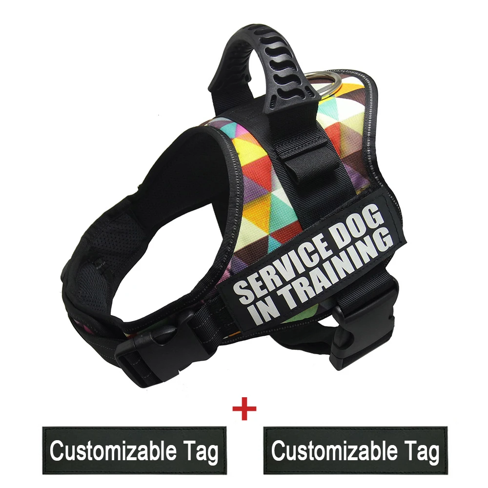 K9 Harnesses For Dogs Customizable Dog Name label Reflective Adjustable Dog Harness Vest Collar ...