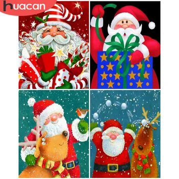 

HUACAN Coloring By Number Christmas Oil Painting Art Gift DIY Paint By Numbers Santa Claus Kits Home Decor