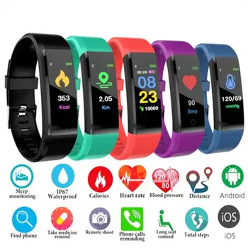 

ID115 Plus 115Plus 115 Pro Colour Activity Fitness Tracker Smart Pedometer Wristband Walking Heart Rate Pedometer SmartBand