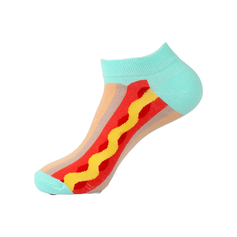 Хлопковые женские и мужские носки-следки, забавные летние уличные носки в стиле Харадзюку, носки-тапочки унисекс, новинка, носки с рисунками из мультфильмов, счастливые носки - Цвет: S44