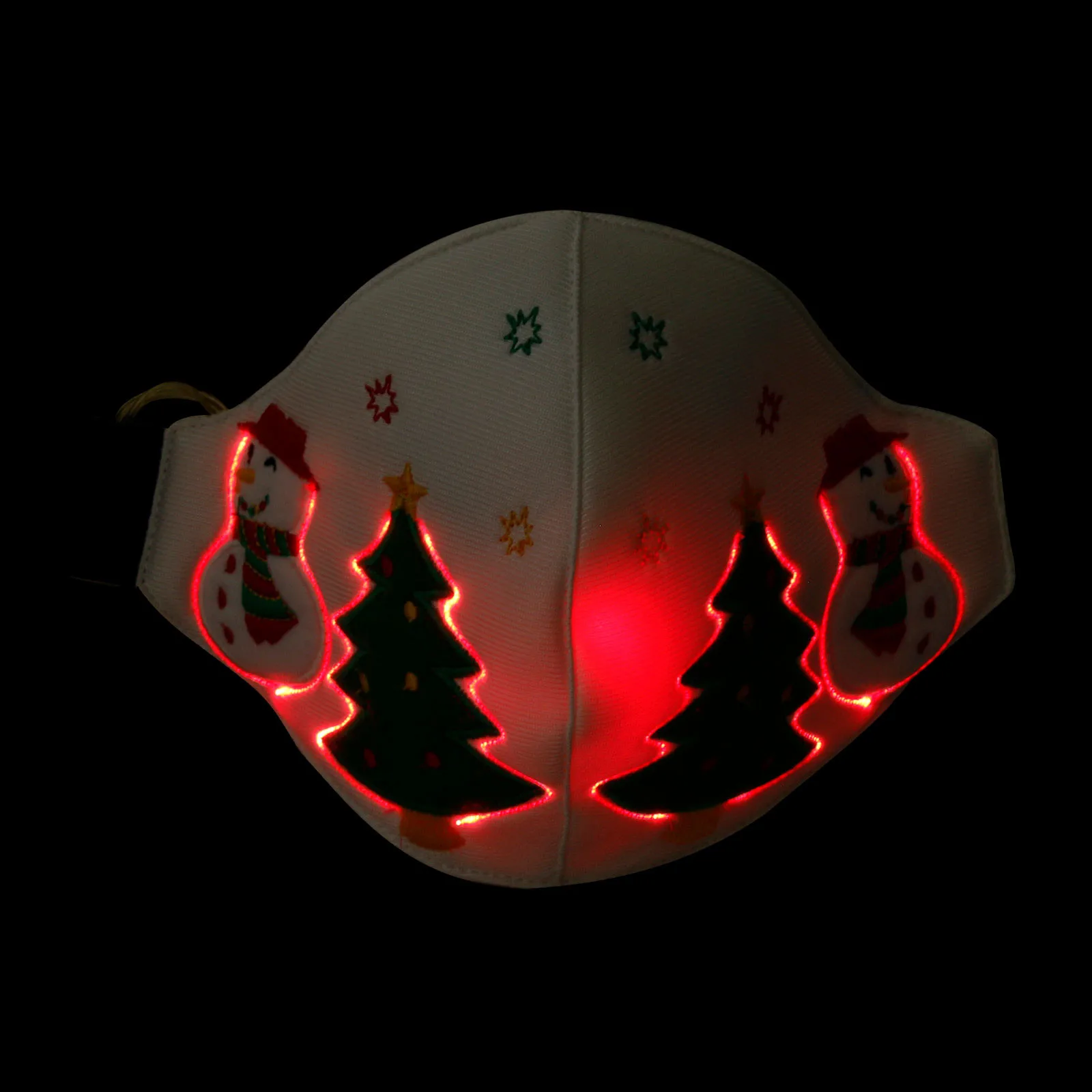

Christmas Glowing Mask LED Light Up Festival DIY Mask Fiber Light Colorful Loop Reusable Dustproof Holiday Mascarilla In Stock