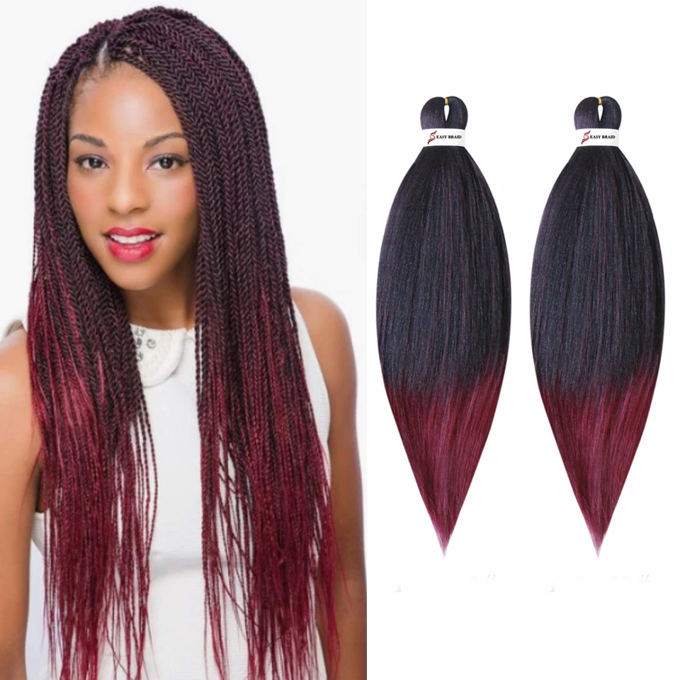 

Pre Stretched Ombre Braiding Hair Extensions Easy Jumbo Braids Hair Synthetic Crochet Hair Low Temperature Fiber