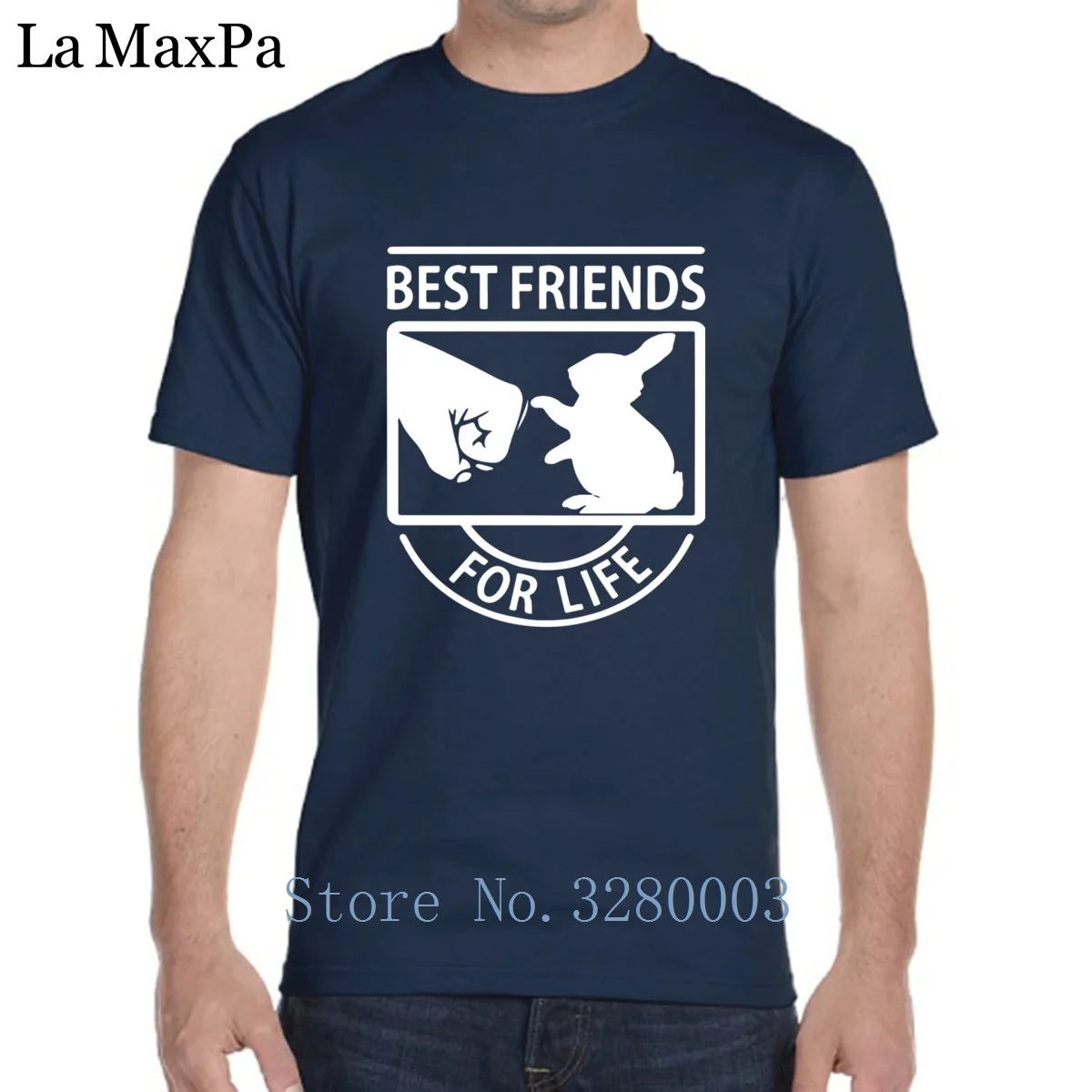 Мужская футболка Creature Best летняя с рисунком кролика и надписью Friends For Life