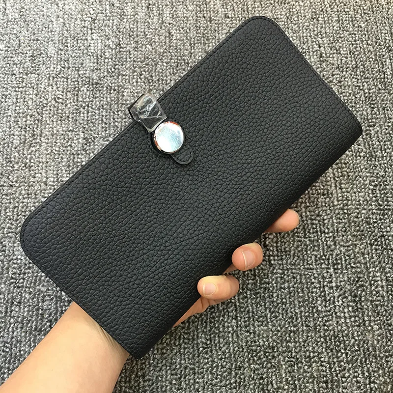 

Women Wallet Long Fashion Money Bag Zipper Coin Purse Cards Clutch Bag Simple Black Unisex Bag Men's Wallet