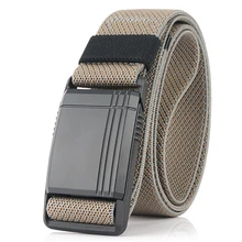 Xfhh New Elastic Belt For Men Slide Metal Buckle Adjustable Male Trousers Belts Military Combat Tactical Belts High Quality